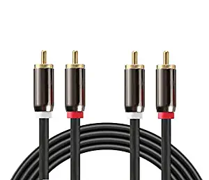 Nextronics 2RCA to 2RCA Dual Stereo Cable/Cord – Professional RCA/Phono Home Theater Audio Cable – 30 ft