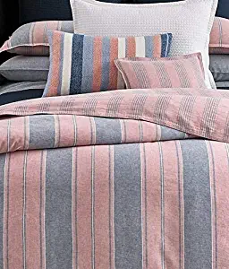 Ralph Lauren King Size Duvet Cover Oakview - Essex Stripe Sunset Red Blue