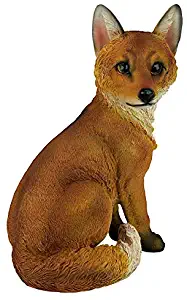 Design Toscano Woodie the Woodland Fox Garden Animal Statue, 14 Inch, Polyresin, Full Color