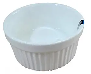 1 Dz White Glazed Fluted Mini Porcelain Ramekins (0.75 oz) Y7000