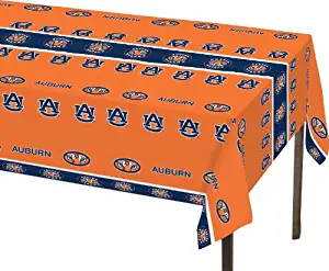 Creative Converting Auburn Tigers Plastic Table Cover, 54"x108"