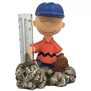 Homestyles #51503 Charlie Brown Rain Gauge Painted Figurine from The Snoopy Peanuts Garden Statue Collection