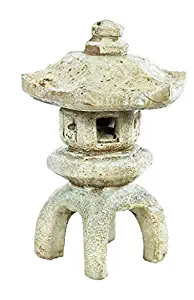 Solid Rock Stoneworks Japanese Lantern Concrete 17in Tall 2pc Buff Color