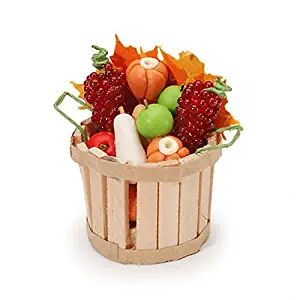 Darice, Miniature Fall Basket with Fruit & Vegetables