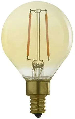 Kichler Globe 40W Candelabra base Equivalent 2.5w Dimmable Amber G16.5 Globe Vintage LED Decorative Light Bulb Vintage Antique Style Light Bulb