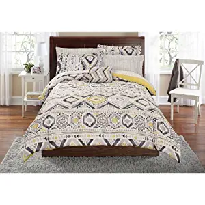 Mainstays Tribal Bed in a Bag Complete Bedding Set | Machine Washable for Easy Care (Twin/Twin XL)
