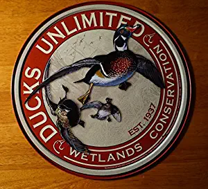 Ducks Unlimited Wetlands Conversation Hunting Lodge Cabin Decor Round Sign