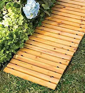 Plow & Hearth 52127 Weather-Resistant Straight Cedar Pathway, 8'