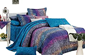 Swanson Beddings Fantasia 3-Piece 100% Cotton Bedding Set: Duvet Cover and Two Pillow Shams (Queen)