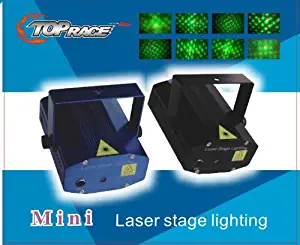Top Race 20 Patterns LED Mini Stage Light Laser Projector Club Dj Disco Bar Stage Light, Voice-Activated Version FDA & Amazon Standards Laser Type: Class IIIR