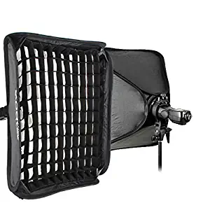 Godox S-Type Bracket Bowens Holder with 80x80cm /32x32 inches Softbox and Honeycomb Grid & Bag Kit for Camera Flash
