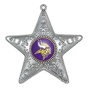 RIPPED SPORTS Minnesota Vikings Silver Star Ornament