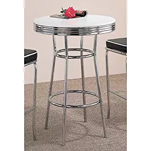 Cleveland 50's Soda Fountain Bar Table Chrome and White