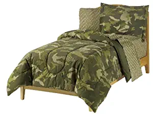 dream FACTORY Boys Army Green Desert Camo Comforter Set