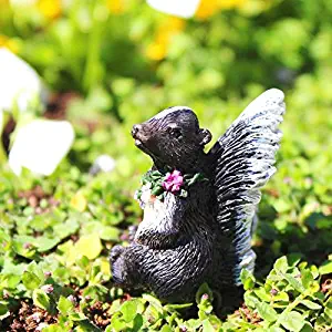 Mini Dollhouse FAIRY GARDEN Accessories - Flower The Skunk - My Garden Miniatures