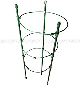 BADASS SHARKS Plant Support Garden Support Rings Trellis Supporter Climbing Plants Flowers Grow Cage Green, Set of 5 (5pack-24'' .)