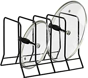 Kitchen Bakeware Pot Lid Rack Holder Organizer (Black)