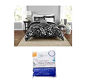 Mainstay Kamala Black Bed in a Bag Coordinated Bedding with Cover (King)