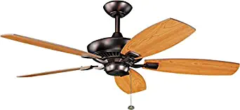 Kichler300117OBB Canfield 52-Inch Ceiling Fan with Reversible Cherry/Walnut Blade, Oil Brushed Bronze