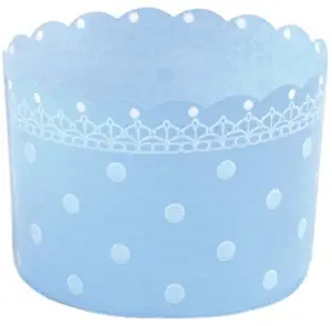 Welcome Home Brands Celebration Free Standing Plastic Dessert Baking Cups, Blue Polka Dot, Set of 12