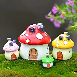 yanQxIzbiu Garden Resin Decor, 3 Sizes Mushroom Miniature Garden Ornament DIY Craft Pot Fairy Dollhouse Decor - Red M- Best Indoor Outdoor Decorations for Patio Yard Office and House