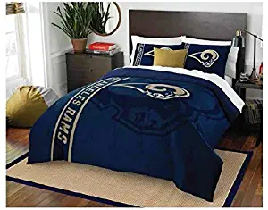 NFL Football Los Angeles Rams Super Soft Luxury Twin Size Comforter Includes Matching Pillow Case
