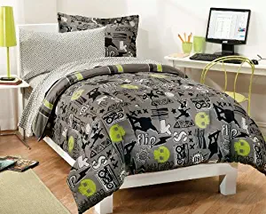 My Room Extreme Skateboarding Boys Comforter Set With 180Tc Sheets, Gray, Full
