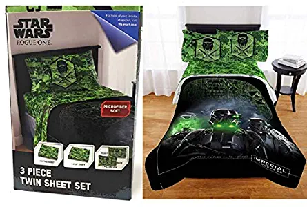 Creekside Deals Jay Franco Star Wars Rogue One Comforter Twin/Full, Death Troop & Disney Co. Inc. Star Wars Rogue One Microfiber Bedding Sheet Set - Twin - Bundle