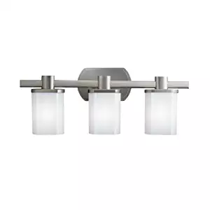 Kichler 5053NI, Lege Reversible Glass Wall Vanity Lighting, 3 Light, 300 Total Watts, Brushed Nickel