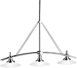 Kichler 2955NI Structures Linear Chandelier 3-Light Halogen, Brushed Nickel