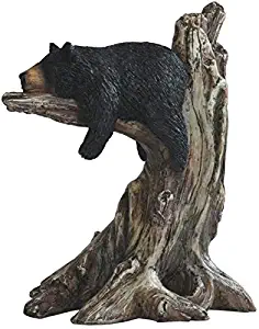 StealStreet SS-G-54292 Black Bear Sleeping on Tree Branch Figurine, 9"