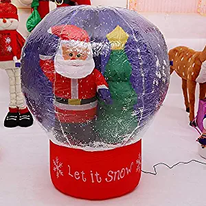 Owl Decoration Inflatable Bouncers - 60cm/100cm Giant Santa Claus Christmas Tree Snow Globe Inflatable LED Toys Yard Outdoor Blow Up Decoration Christmas Party Prop 1 PCs
