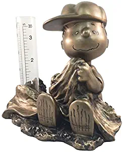 Peanuts Homestyles #51524 Linus Rain Gauge Antique Bronze Figurines from The Snoopy Garden Statue Collection