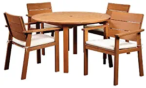 Amazonia 5-Piece Nelson Eucalyptus Round Dining Set