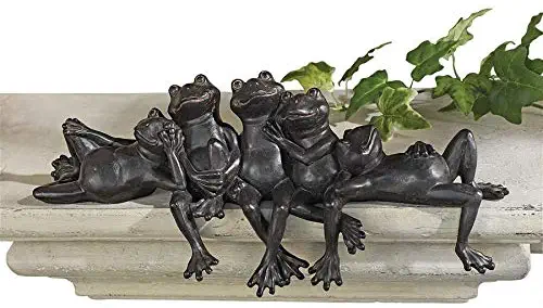 Design Toscano Lazy Daze Knot of Frogs Sill Sitters, Bronze