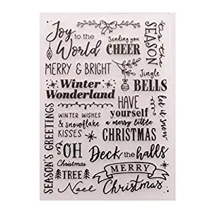 Welcome to Joyful Home 1PC Jingle X-mas Background Embossing Folder for Card Making Floral DIY Plastic Scrapbooking Photo Album Card Paper DIY Craft Decoration Template Mold