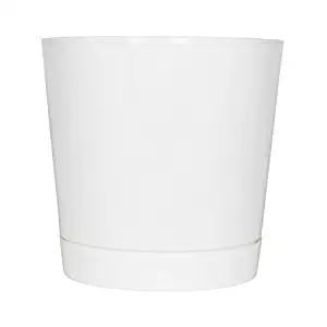 Full Depth Round Cylinder Pot, White, 14-Inch