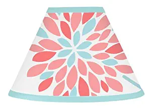 Sweet Jojo Designs Lamp Shade for Modern Turquoise and Coral Emma Bedding Collection