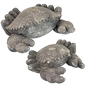 Design Toscano FU91348 Cantankerous Stone Crab Garden Statue, Set of 2, Greystone