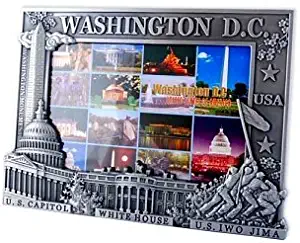 Washington DC Picture Frame - Silver, (Fits 4X6 picture), Washington D.C. Souvenirs, Washington DC Gifts