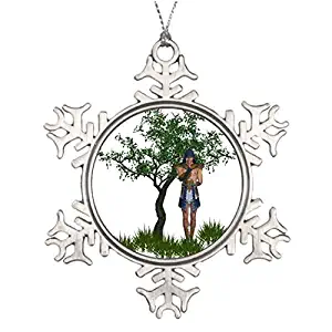 BBCUE Xmas Trees Decorated Human Civilization Merry Christmas from Heaven Snowflake Ornament Christmas Snowflake Ornaments