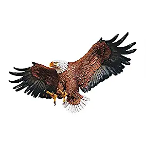 Design Toscano Freedom's Pride American Bald Eagle Patriotic Wall Sculpture, Large 31 Inch, Polyresin, Full Color