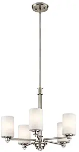 Kichler 43923NIL18 Joelson Chandelier, 5-Light LED 50 Total Watts, Brushed Nickel