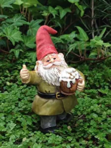 Statue Out Cheers Gnome Drinking Beer Pick - Fairy Garden Miniature