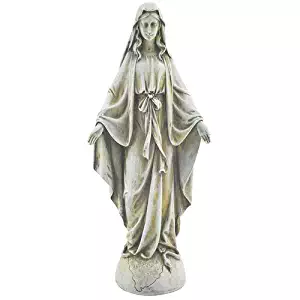 Our Lady Of Grace Textured Concrete Look 6 x 14 Resin Outdoor Garden Statue