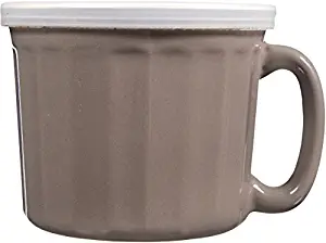 Home Essentials & Beyond 60451 20 oz. Storages Soup Mug with Lid, Shitake