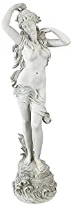 Design Toscano KY47019 Spring Awakening Classic Woman Garden Statue, 40 Inch, Antique Stone