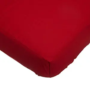 TL Care 100% Natural Cotton Percale Fitted Crib Sheet for Standard Crib and Toddler Mattresses, Red, 28 x 52, Soft Breathable, for Boys and Girls