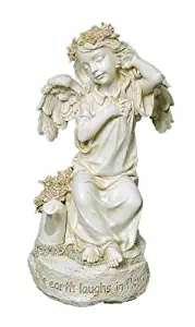 Roman 14" Joseph's Studio Darling Angel with Watering Can and Verse Outdoor Garden Statue