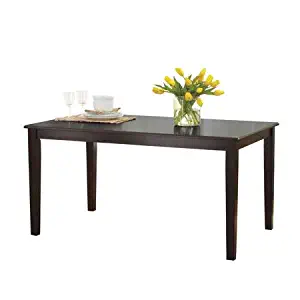 Better Homes and Gardens Bankston Rectangle 6-Person Dining Table, 58.5" L x 35.5" W x 30" H (Espresso) (Espresso)